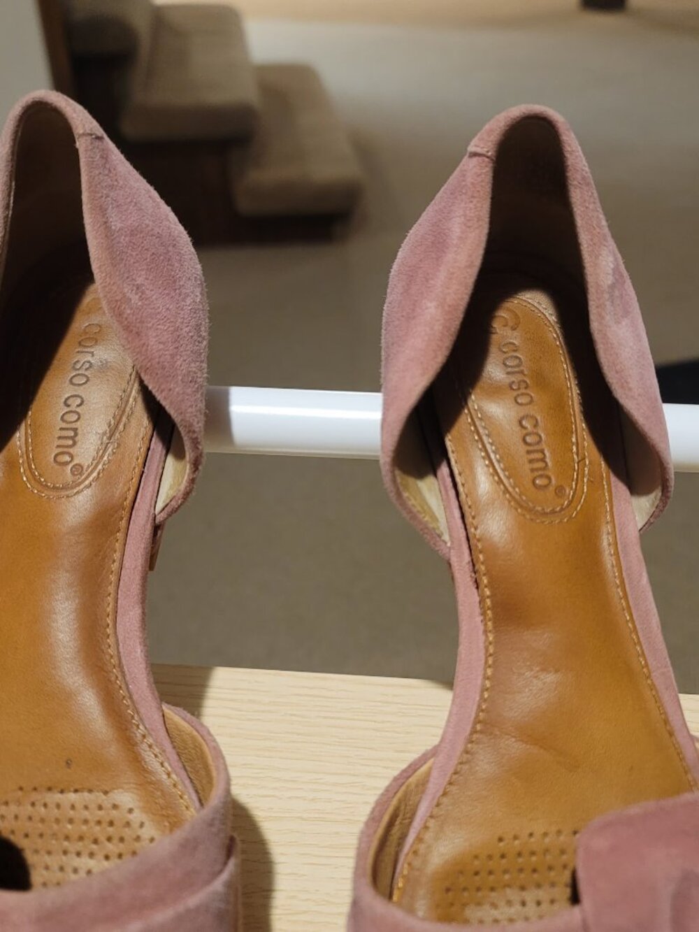 CC Corso Como Mauve Suede Pointed Toe Flats - Knotted Bow - Size 7.5M - Picture 3 of 5